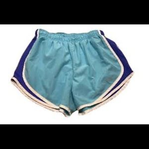Nike Running Athletic Shorts Blue Elastic Tie Waist Brief Drifit